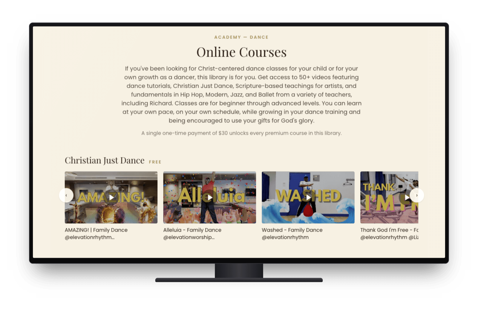 Online Courses on a TV